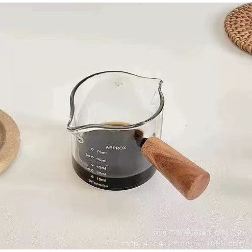 (Ready Stock)Coffee Espresso Shot Glass Double Mouthed Heat Resistance with Measuring Line 30ml 60ml 75ml