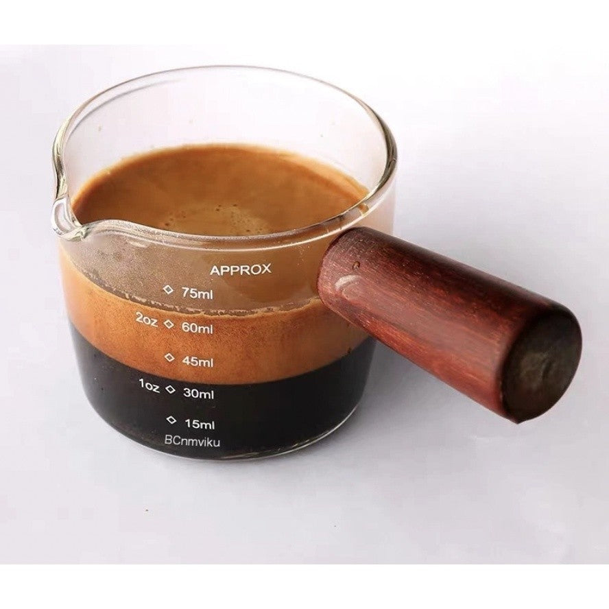 (Ready Stock)Coffee Espresso Shot Glass Double Mouthed Heat Resistance with Measuring Line 30ml 60ml 75ml