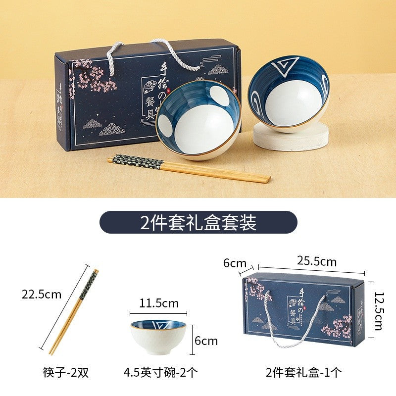 ANJU アンジュ 【Free Gift】Traditional Japanese Style Rice Bowl Ceramic Mangkuk Set Ceramik Soup Bowl Tableware Christmas Gift