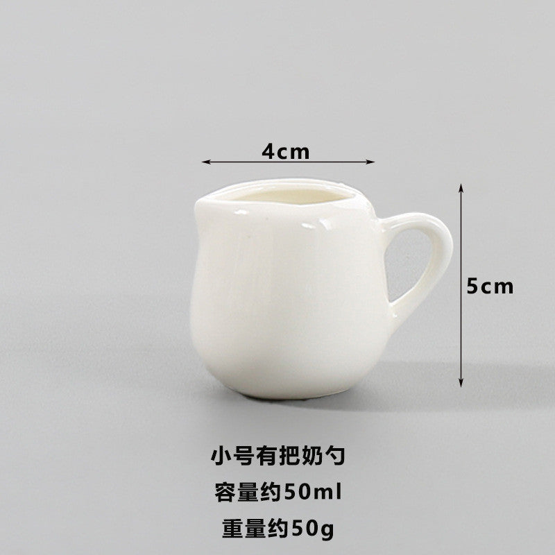 White Ceramic Milk Jar / Milk Jug for Tea/Coffee Sugar & Creamer & Milk Pots Pitcher Seasoning Jar Creamer