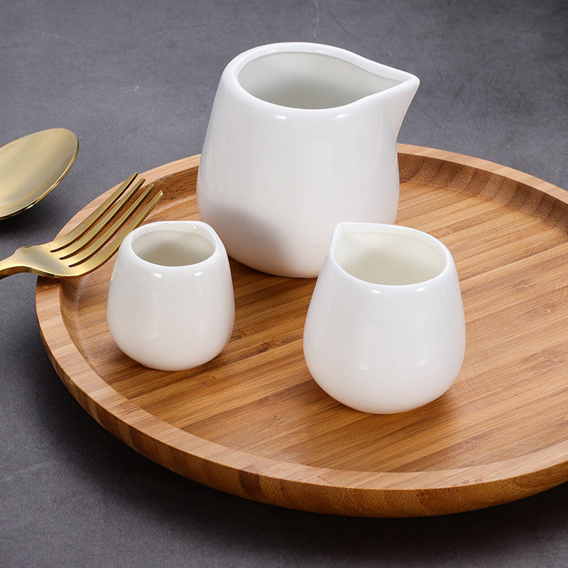 White Ceramic Milk Jar / Milk Jug for Tea/Coffee Sugar & Creamer & Milk Pots Pitcher Seasoning Jar Creamer