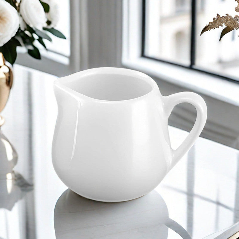 White Ceramic Milk Jar / Milk Jug for Tea/Coffee Sugar & Creamer & Milk Pots Pitcher Seasoning Jar Creamer