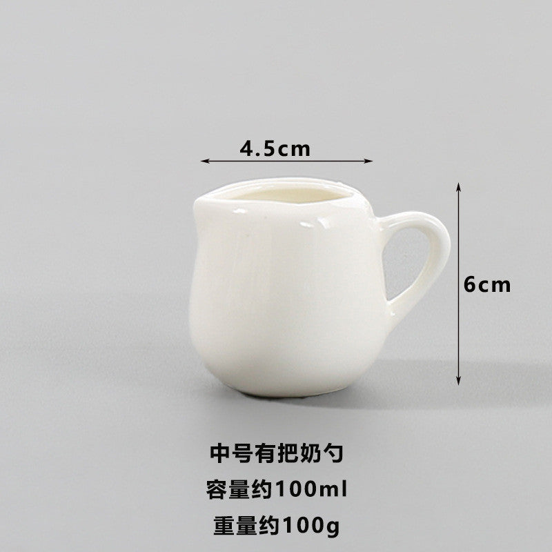 White Ceramic Milk Jar / Milk Jug for Tea/Coffee Sugar & Creamer & Milk Pots Pitcher Seasoning Jar Creamer