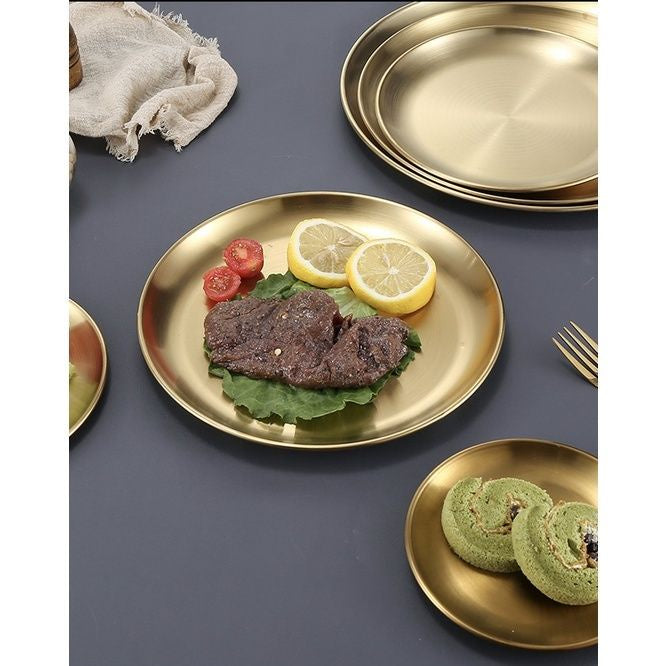 Stainless Steel Dining Serving Plates