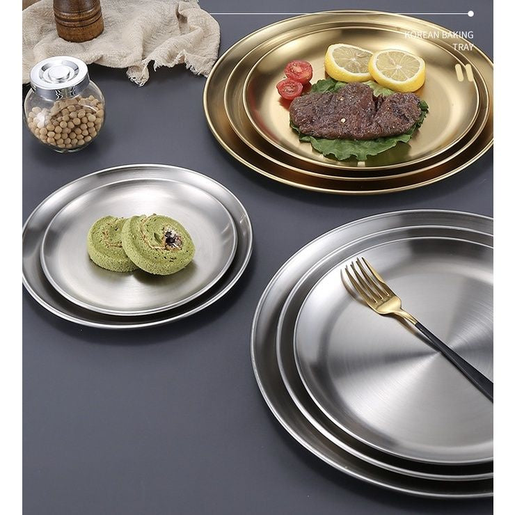 Stainless Steel Dining Serving Plates