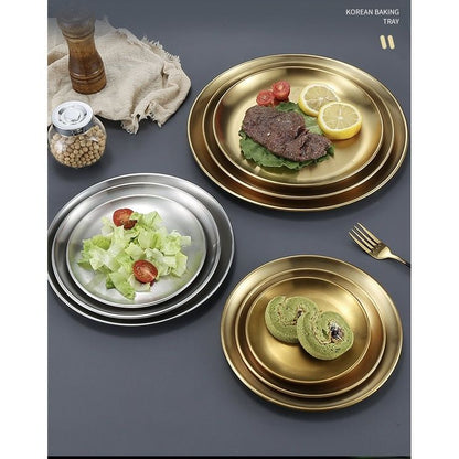 Stainless Steel Dining Serving Plates