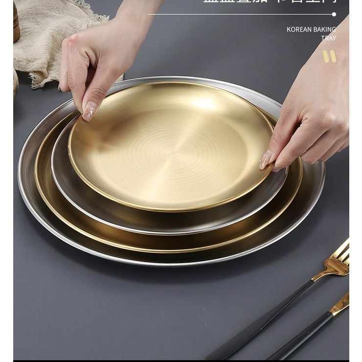 Stainless Steel Dining Serving Plates