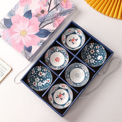 Traditional Japanese Style Rice Bowl Porcelain Bowl Ceramic Bowl Plate Mangkuk Keramik Doorgift Wedding Gift Dinnerware