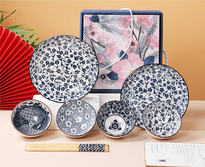 Traditional Japanese Style Rice Bowl Porcelain Bowl Ceramic Bowl Plate Mangkuk Keramik Doorgift Wedding Gift Dinnerware