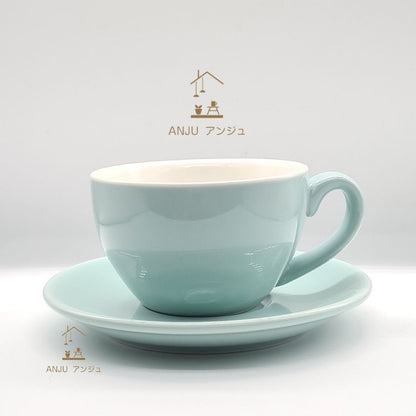 【220/250ml】Bright/Matte Surface European Style Ceramic  Coffee Cup+Saucer 220/250ml