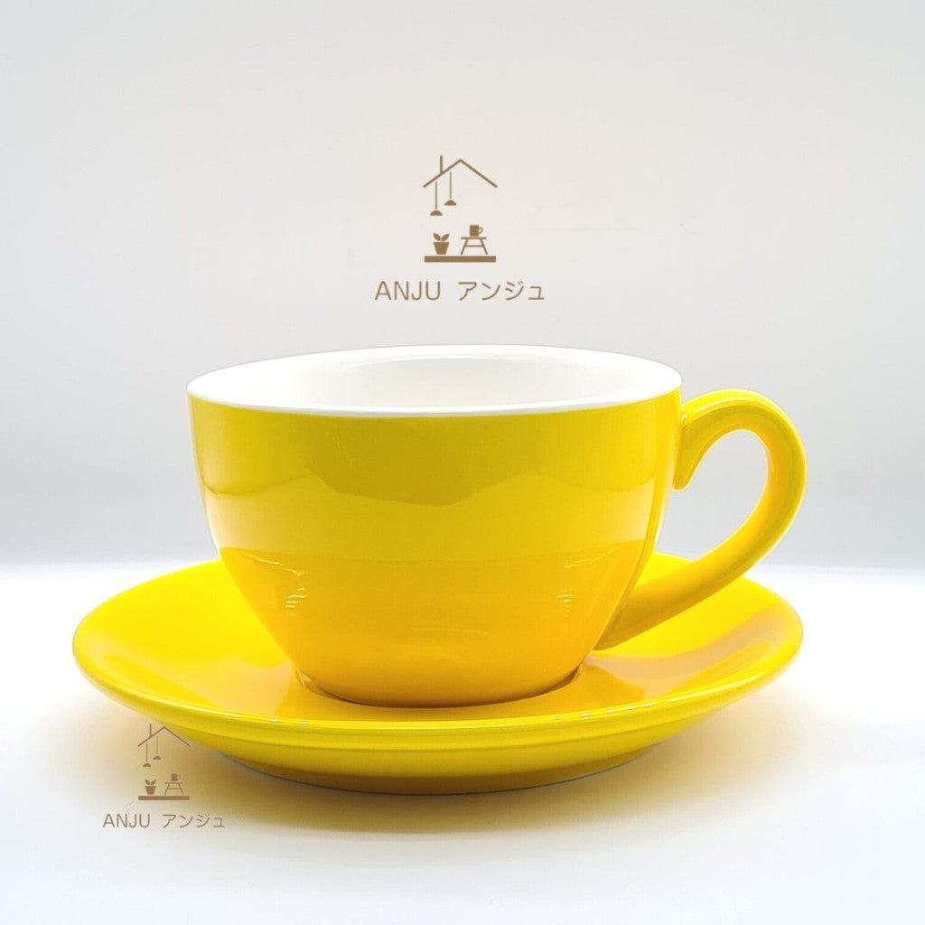 【220/250ml】Bright/Matte Surface European Style Ceramic  Coffee Cup+Saucer 220/250ml