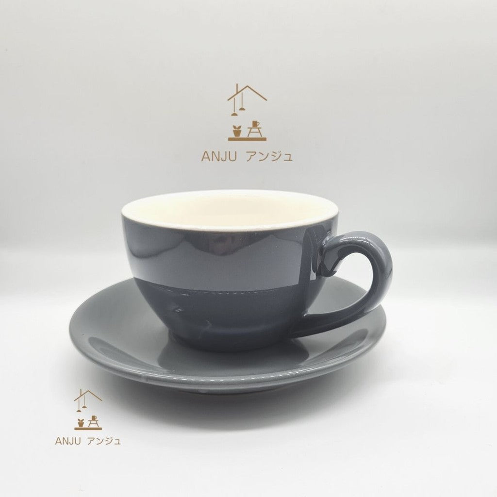 【220/250ml】Bright/Matte Surface European Style Ceramic  Coffee Cup+Saucer 220/250ml