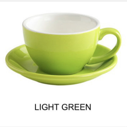 【220/250ml】Bright/Matte Surface European Style Ceramic  Coffee Cup+Saucer 220/250ml