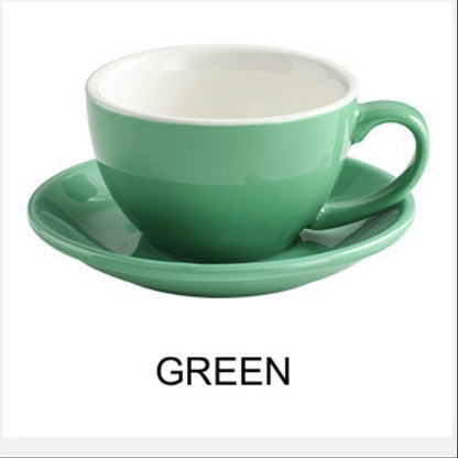 【220/250ml】Bright/Matte Surface European Style Ceramic  Coffee Cup+Saucer 220/250ml