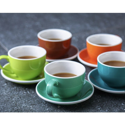 [ 300ML ]European Style Colourful Ceramic Barista Coffee Cup and Saucer -1 set