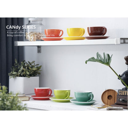 [ 300ML ]European Style Colourful Ceramic Barista Coffee Cup and Saucer -1 set