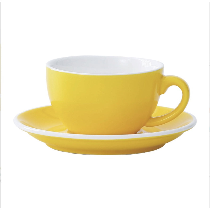 [ 300ML ]European Style Colourful Ceramic Barista Coffee Cup and Saucer -1 set