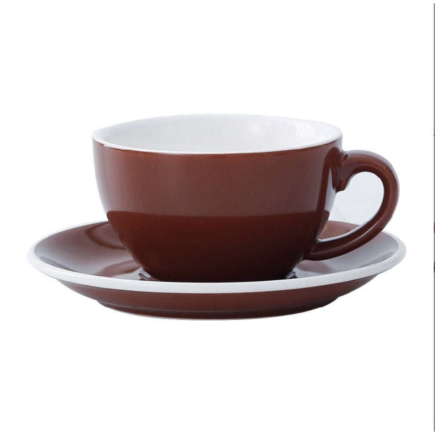 [ 300ML ]European Style Colourful Ceramic Barista Coffee Cup and Saucer -1 set