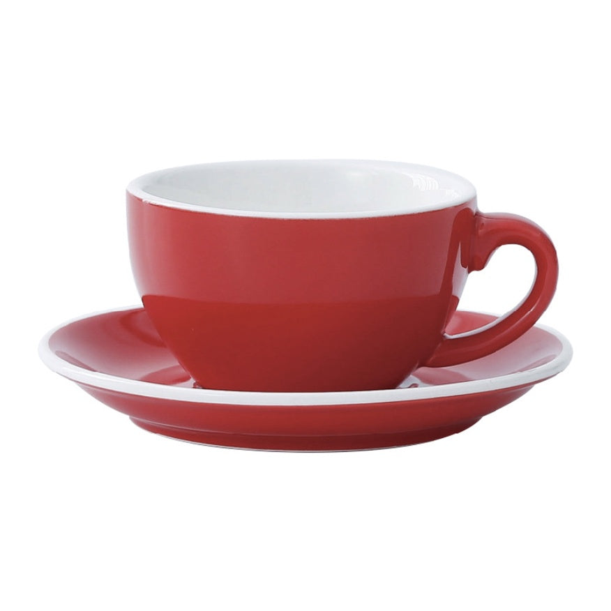 [ 300ML ]European Style Colourful Ceramic Barista Coffee Cup and Saucer -1 set