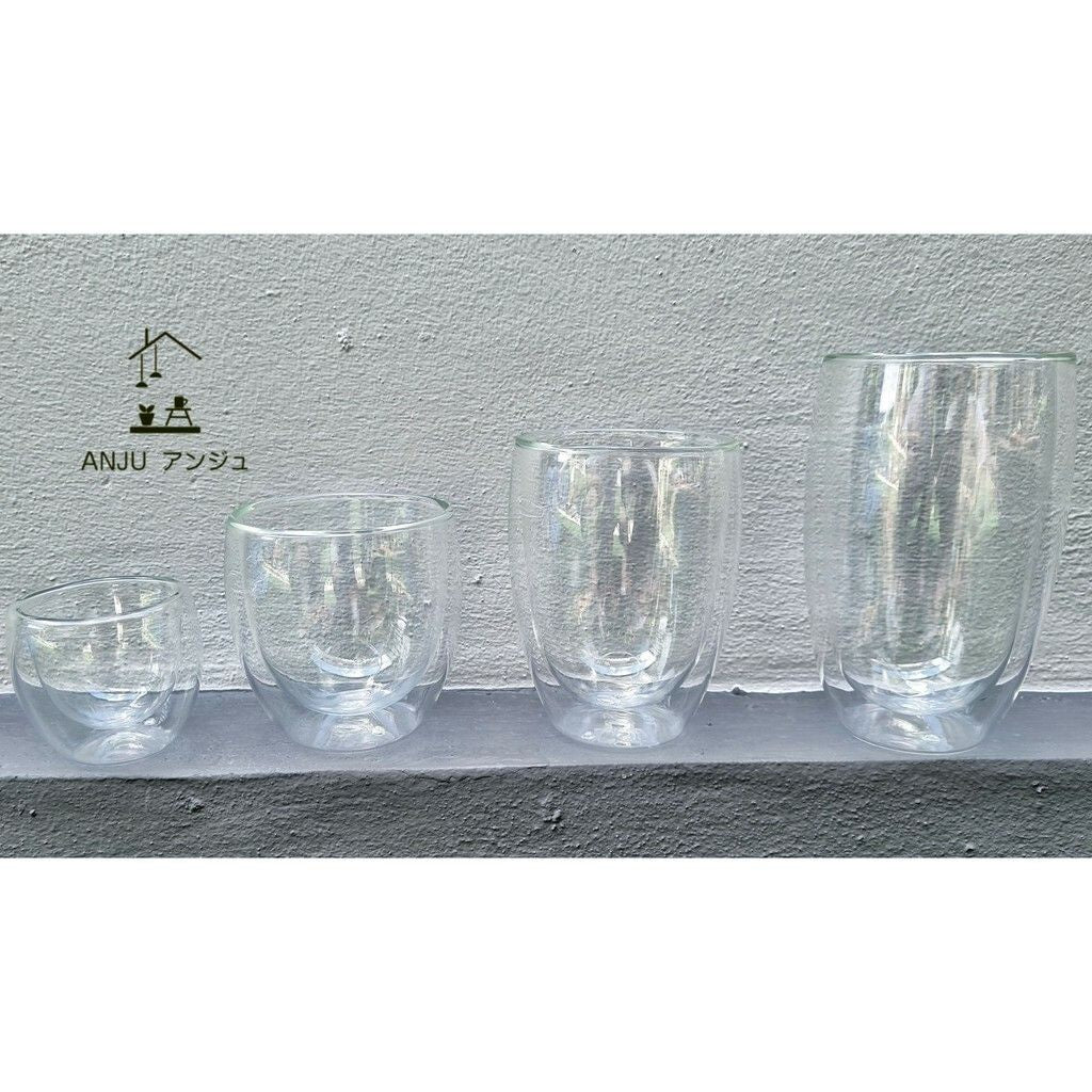 【50/80/100/150/250/350/450/600ml】Double Wall Glass