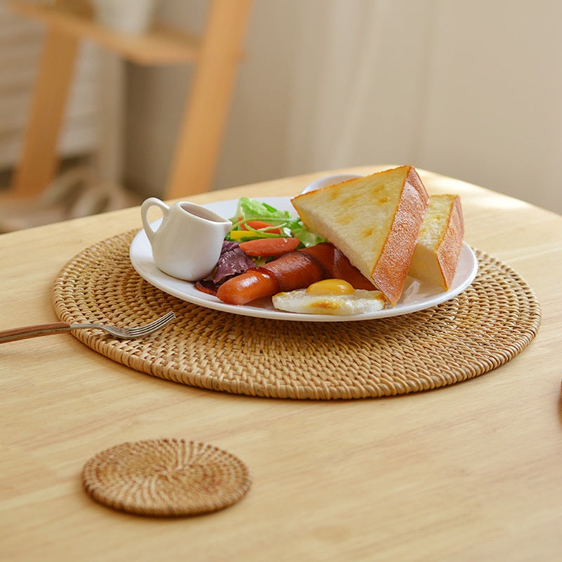 Rattan Heat Insulation Placemat / Coaster for Plate Dish Bowl Pan