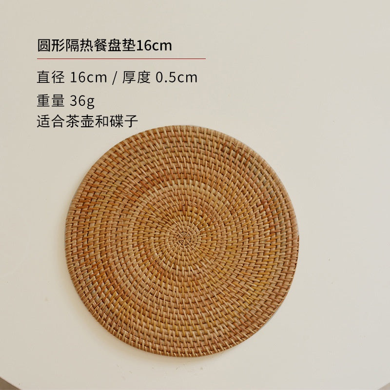 Rattan Heat Insulation Placemat / Coaster for Plate Dish Bowl Pan Cup Mug Glass