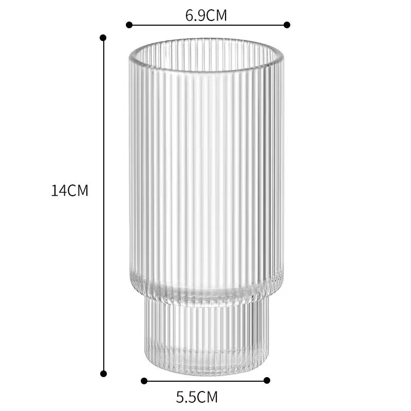 Vintage Stripe Line Glass Cup 竖纹杯