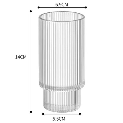 Vintage Stripe Line Glass Cup 竖纹杯