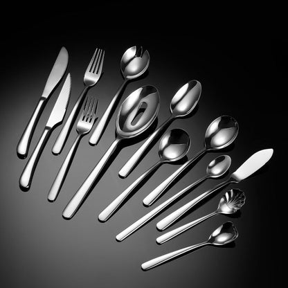 【Heavy】HOTEL Stainless Steel Cutlery Table Dinner Spoon Fork Steak Knife Dessert Soup Coffee Cake Tea Cutleries Sudu