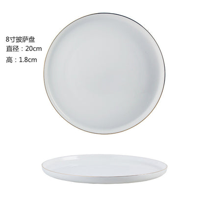 ANJU アンジュ 8/10Inch Nordic Black Matte Ceramic Dishes Dessert Salad Steak Plates Tableware Pinggan Seramik 陶瓷碟