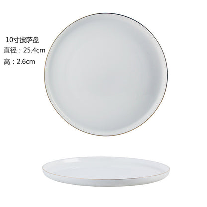 ANJU アンジュ 8/10Inch Nordic Black Matte Ceramic Dishes Dessert Salad Steak Plates Tableware Pinggan Seramik 陶瓷碟