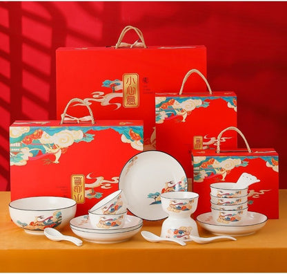 【Premium】Traditional Japanese Style Rice Bowl Porcelain Bowl Ceramic Mangkuk Set Ceramik Soup Tableware New Year Gift