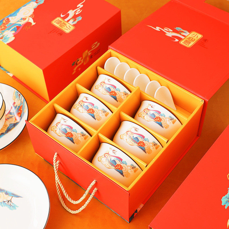 【Premium】Traditional Japanese Style Rice Bowl Porcelain Bowl Ceramic Mangkuk Set Ceramik Soup Tableware New Year Gift