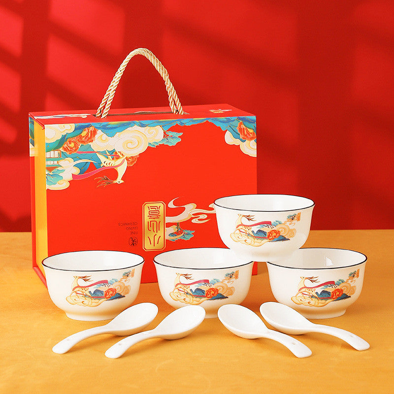 【Premium】Traditional Japanese Style Rice Bowl Porcelain Bowl Ceramic Mangkuk Set Ceramik Soup Tableware New Year Gift