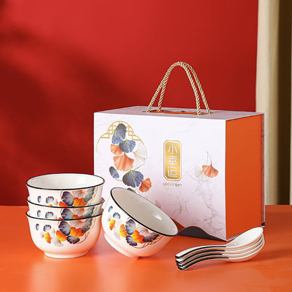 【Premium】Traditional Japanese Style Rice Bowl Porcelain Bowl Ceramic Mangkuk Set Ceramik Soup Tableware New Year Gift