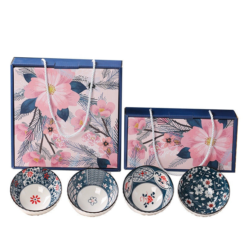 Traditional Japanese Style Rice Bowl Porcelain Bowl Ceramic Bowl Plate Mangkuk Keramik Doorgift Wedding Gift Dinnerware