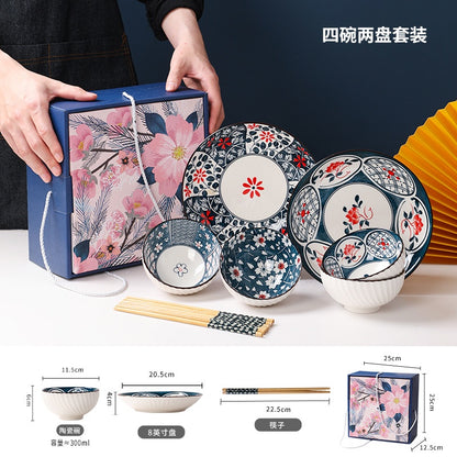 Traditional Japanese Style Rice Bowl Porcelain Bowl Ceramic Bowl Plate Mangkuk Keramik Doorgift Wedding Gift Dinnerware