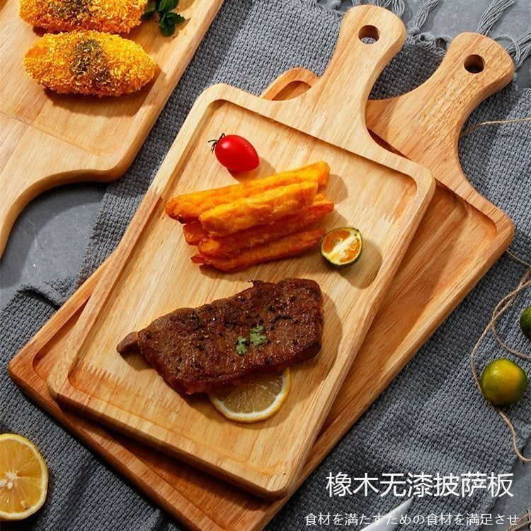 ANJU アンジュ Pizza Tray Solid Wood Non-stick Round Rectangle Bread Plate Steak Plate Cutting Board Cheese Cutting Fruit