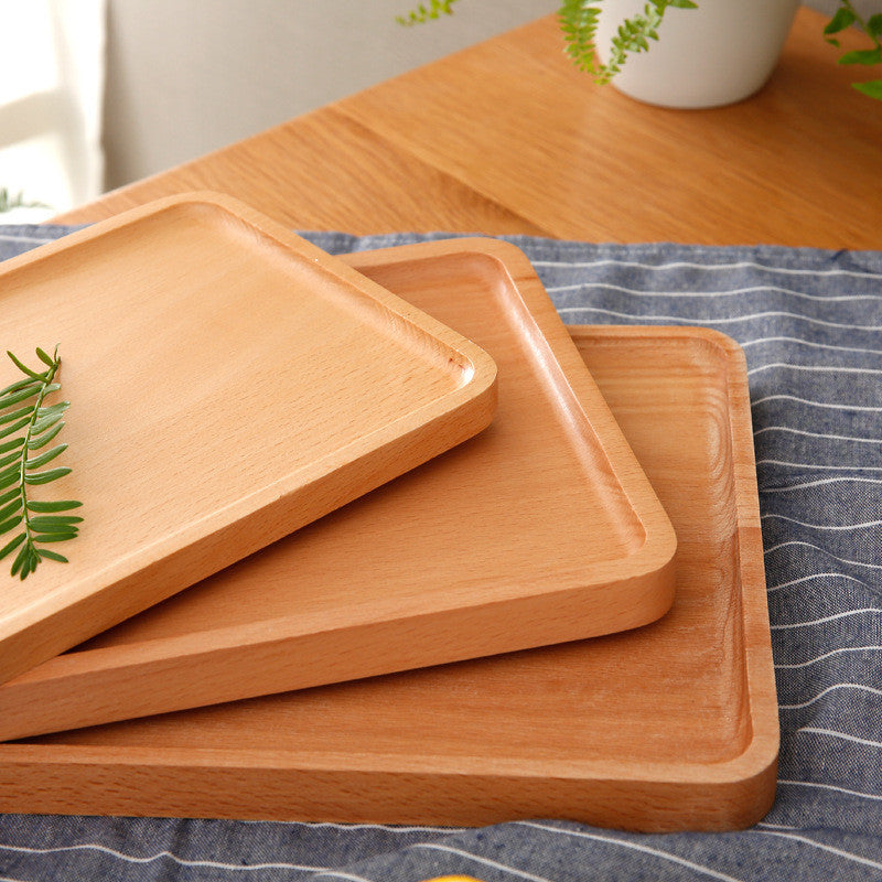 ANJU アンジュ Pizza Tray Solid Wood Non-stick Round Rectangle Bread Plate Steak Plate Cutting Board Cheese Cutting Fruit