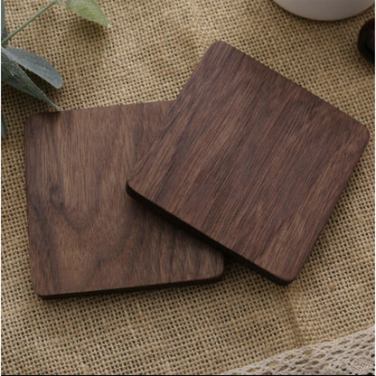 ANJU アンジュ Wooden Coaster/ Plate Beech Black Walnut Wood Coaster Retro Insulation Cup Tray 【Ready Stock🔥】.