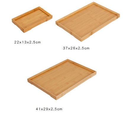 ANJU アンジュ Tray Rectangular Bamboo Handmade Serving Tray Home Decorative Tray Food Tray Coffee Tea Serving Tray Fruit