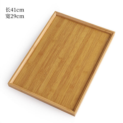 ANJU アンジュ Tray Rectangular Bamboo Handmade Serving Tray Home Decorative Tray Food Tray Coffee Tea Serving Tray Fruit