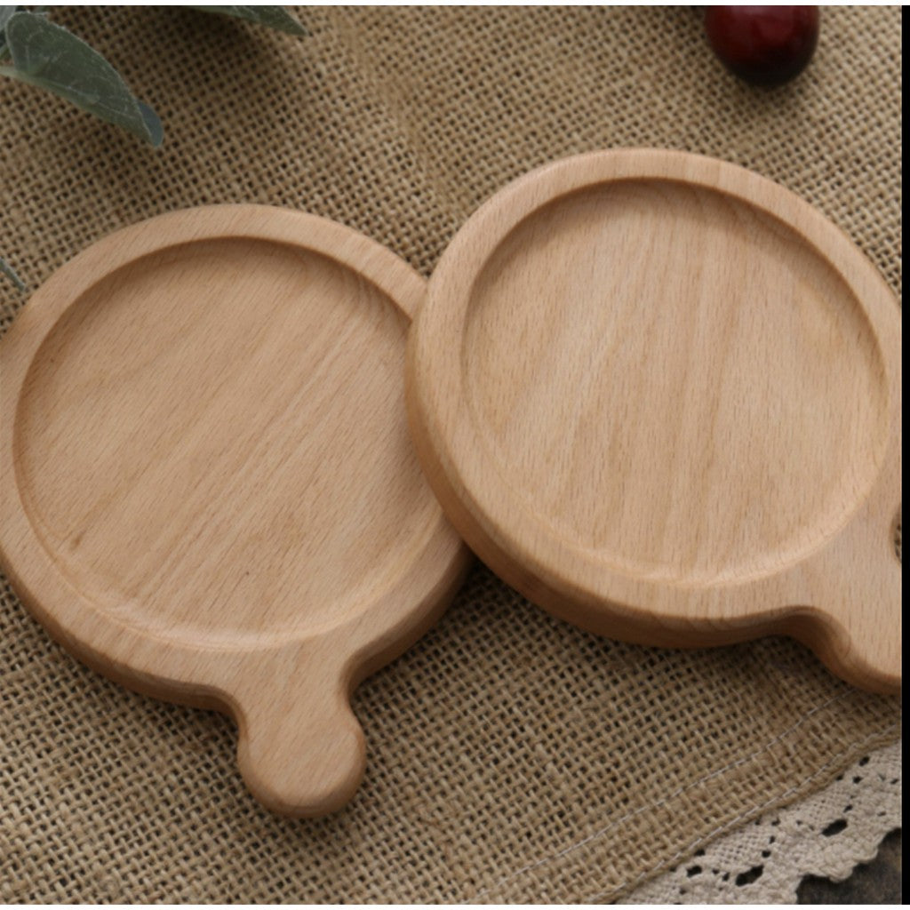 ANJU アンジュ Wooden Coaster/ Plate Beech Black Walnut Wood Coaster Retro Insulation Cup Tray 【Ready Stock🔥】.