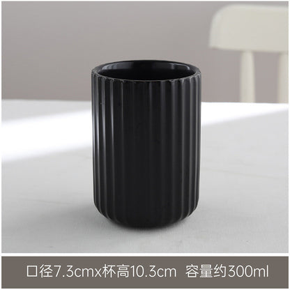 [READY STOCK] Vintage Japanese Ceramic Tea Cup Wine Cup Striped Tea Cup Restaurant Water Cup Drink Coffee Juice