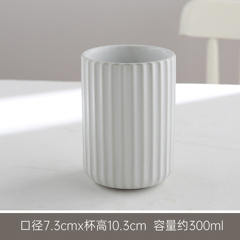 [READY STOCK] Vintage Japanese Ceramic Tea Cup Wine Cup Striped Tea Cup Restaurant Water Cup Drink Coffee Juice