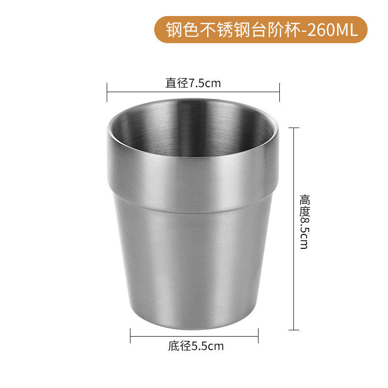 304 Korean Double Water Cup Stainless Steel Multi Purpose Water Cup 300ml (Ready Stock) 韩式不锈钢杯