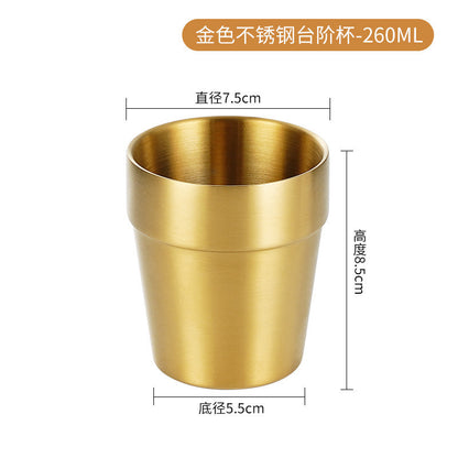 304 Korean Double Water Cup Stainless Steel Multi Purpose Water Cup 300ml (Ready Stock) 韩式不锈钢杯