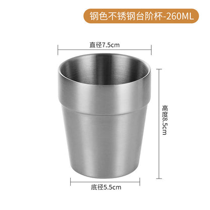 304 Korean Double Water Cup Stainless Steel Multi Purpose Water Cup 300ml (Ready Stock) 韩式不锈钢杯