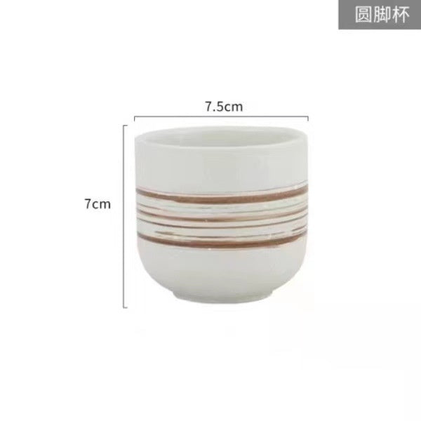 ANJU アンジュ Japanese Style Vintage Stripped Ceramic Cup/ Tea Cup/ Mini Size Cup || 日式陶瓷线条杯复古杯小型茶杯陶瓷杯