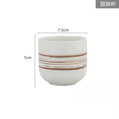 ANJU アンジュ Japanese Style Vintage Stripped Ceramic Cup/ Tea Cup/ Mini Size Cup || 日式陶瓷线条杯复古杯小型茶杯陶瓷杯